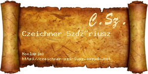 Czeichner Szíriusz névjegykártya